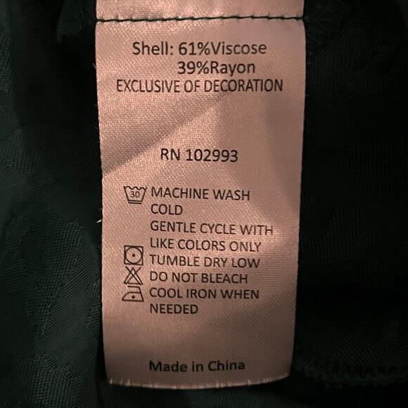 Koché Green Leopard Jacquard Tunic Dress with Lace Hem Size 38 (US 6) - Picture 10 of 11